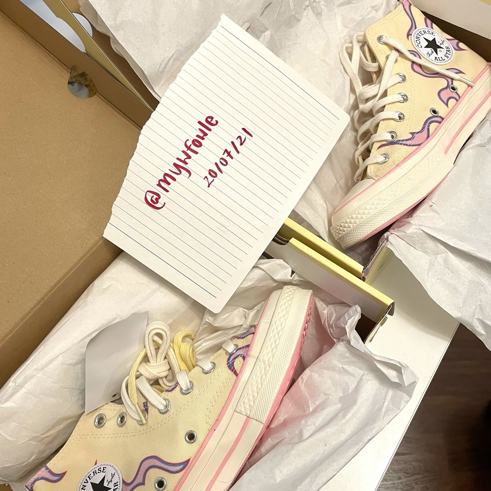 Golf Wang x Converse Pastel Yellow Flames Chuck 70